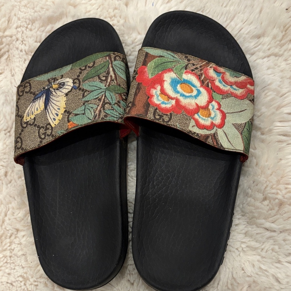 Gucci Floral Slide Sandals
